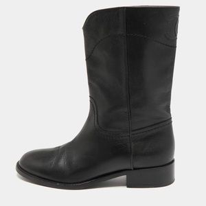 Chanel Leather Calf High Riding Boots Size 39